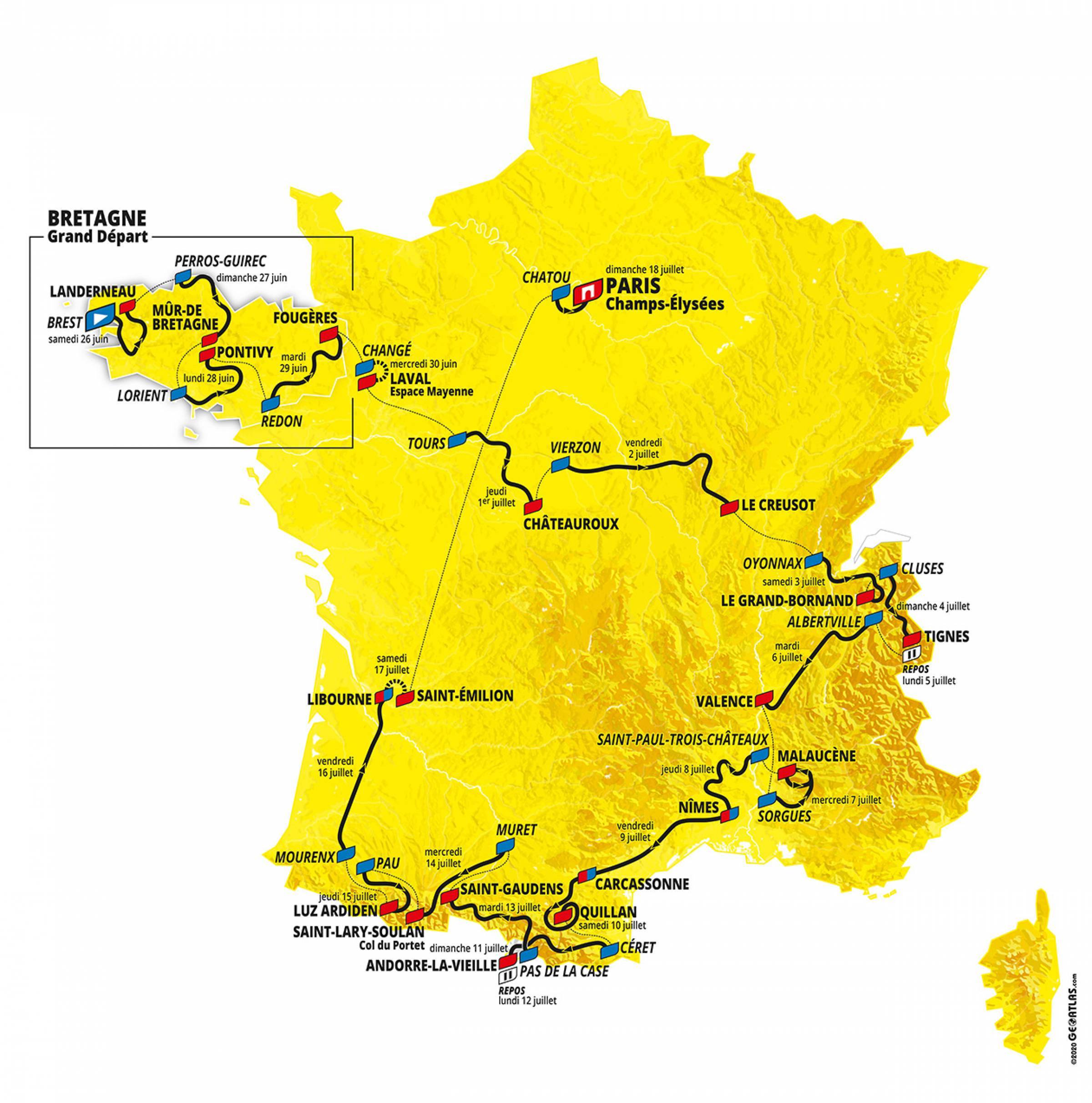 Parcours Tour de France 2021